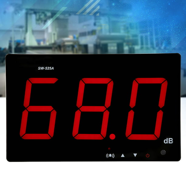 External Noise Refrigerator SW-525A Sound Level Meter Buzzer Alarm DC 5V 1A LCD Display with Indicator Flashing Sound Level Meter 